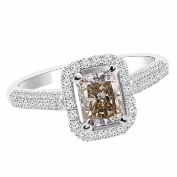 1.51ct SI1 Champagne Brown Diamond Engagement Ring 18k Gold