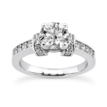 Fancy Diamond Engagement Ring Setting With Raised Shoulders