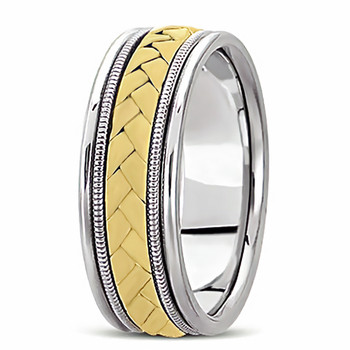  Braided Wedding Band Two Tone – Handmade 14k Gold Weave Rings –  Nice Jewelry Gift for Him or Her - Comfort Fit Weddings Bands for Women and  Men – Size 6 to 15 : Handmade Products