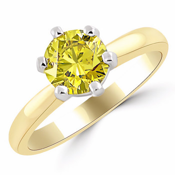 1.01ct Yellow Diamond Engagement Solitaire Ring