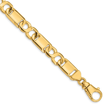 Men's Polished 14k Yellow Gold Fancy Link Bracelet 10mm 42gr 8.5