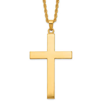 Stainless Steel Silver Black Gold Latin Cross Pendant Necklaces, Custom Engravable, Length 22-24 Inches, Platinum