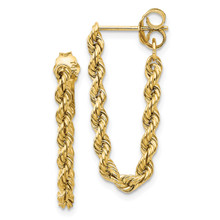 Rope Chain 14k Yellow Gold Dangle Post Earrings