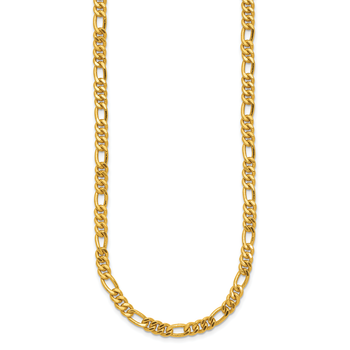 24K Yellow Gold Filled Figaro Curb Chain Necklace - 2mm, Solid, For Men/Women (45cm Or 49.5cm)