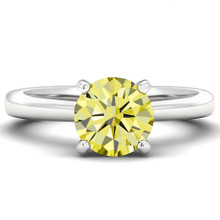 2 Carat Lab Grown Canary Yellow Diamond Solitaire Engagement Ring