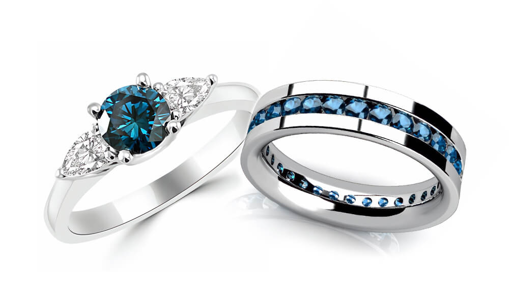 Fancy Blue Diamond Engagement Rings