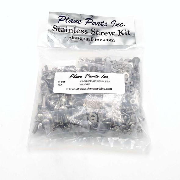 Ercoupe 415C/Forney Stainless Screw Kit/Airframe PP034
