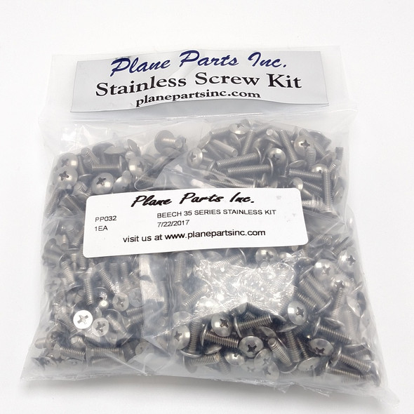 Beech 33/35/36 Bonanza/Deb. Stainless Screw Kit/Airframe: PP032