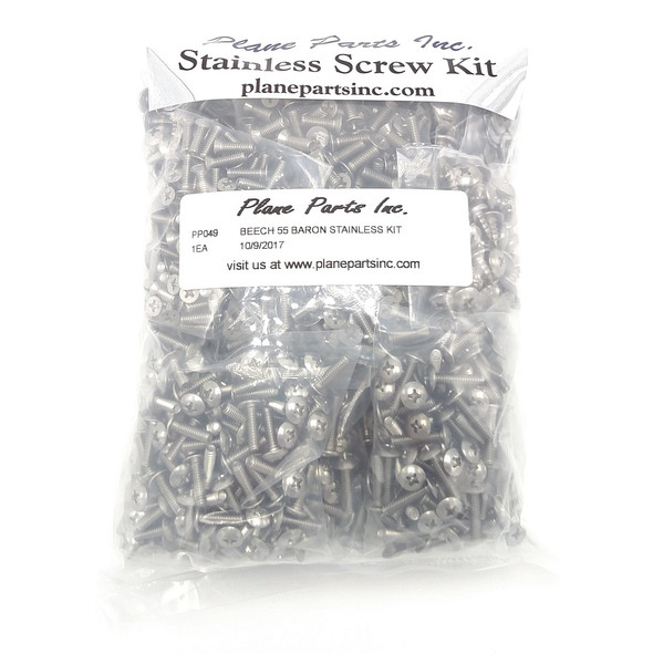 Beech 55/58 Baron Stainless Screw Kit/Airframe: PP050