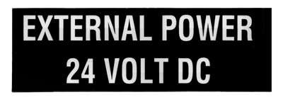 External Power 24V DC PLACARDT-017