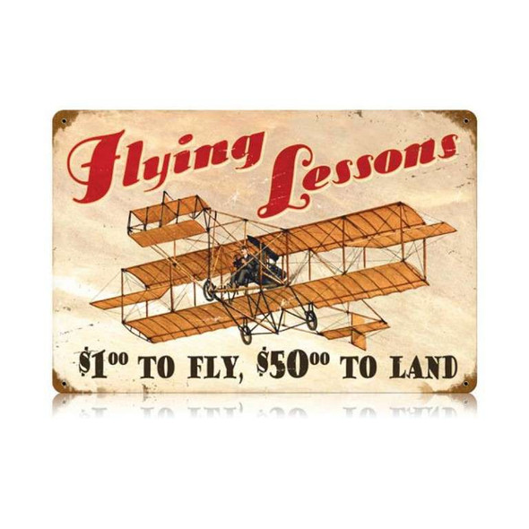 Flying Lessons Vintage Metal Sign SIGNS-FL