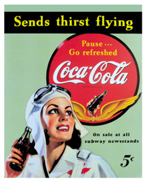 Coca-Cola Aviatrix Tin Sign: TN-CG