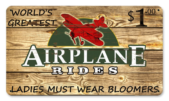 Vintage Metal Sign - Airplane Rides $1
SIGN-AIRPLANE RIDES