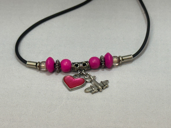 Airplane Colored Heart Necklace: JN-ACHR