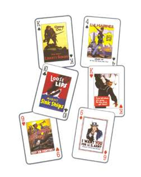 Born USA Posters of WW I & II playing cards AN-USA