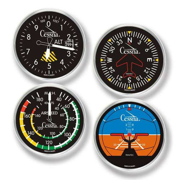 Cessna 4-Piece Round Acrylic Coaster Set CES-9010