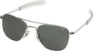 American Optical Original Pilot 52mm Silver Sunglasses with Grey Polarized Lens AO32118