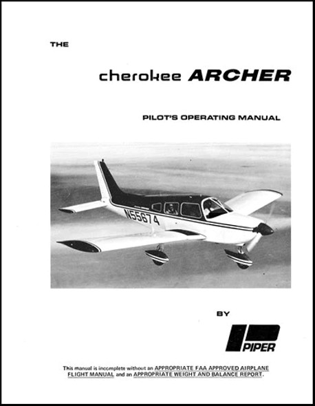 パイパーアーチャーII POH Piper PA-28 Series Warrior, Archer, Arrow, Dakota POH's