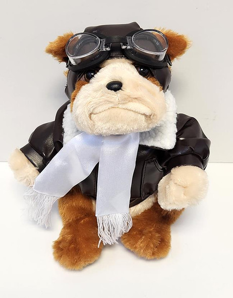 13" Bulldog Pilot Plush: BULLDOG PILOT