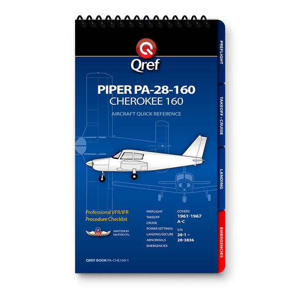 Qref Piper Cherokee 160 Multi-Page Checklist 
PA-CHE160-1
SkySupplyUSA.com