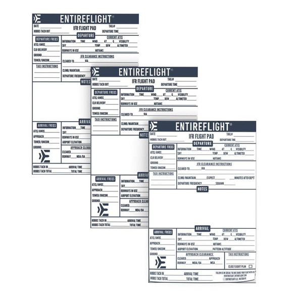 EntireFlight IFR Flight Notepad (pack of 3) EF-FP-IFR