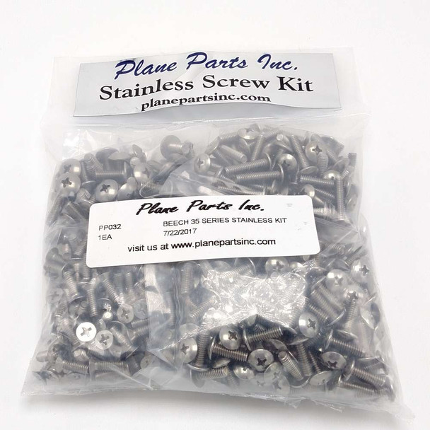 Beech 33/35/36 Bonanza/Deb. Stainless Screw Kit/Airframe PP032