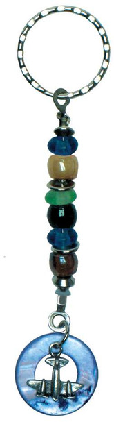 Beaded Keychain with Disk KC-ABEAD