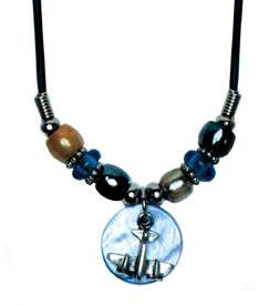 Airplane on a Disk Cord Necklace JN-ADSK