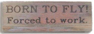 Born to Fly, Forced to Work Wooden Plaque WOOD PLAQUE-BORN