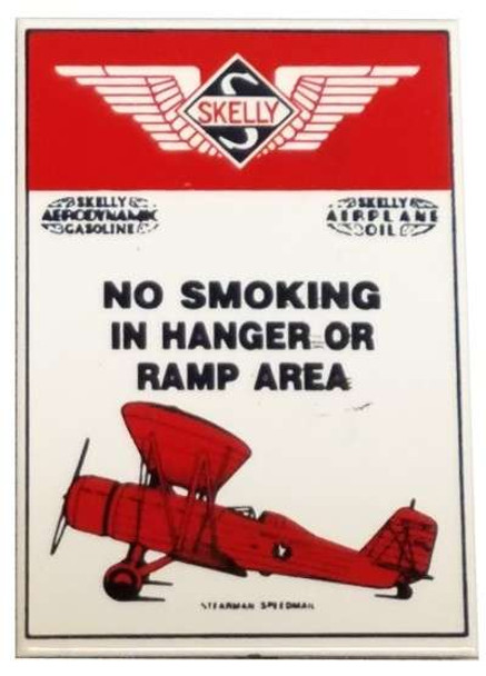 No Smoking In Hangar Porcelain Magnet Magnet-No Smoke