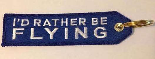"I'd Rather Be Flying" Embroidered Keychain KCE-IRBF