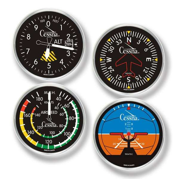 Cessna 4-Piece Round Acrylic Coaster Set CES-9010