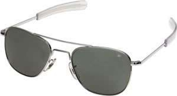 American Optical Original Pilot 52mm Silver Sunglasses with Grey Polarized Lens AO32118