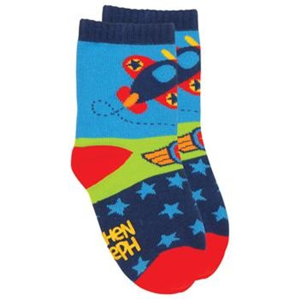 Keep your tot's tootsies toasty and stylish in a pair of Stephen Joseph Toddler Socks. Whether your child is just mastering their first steps, or is keeping you on your toes already, you can rely on the non-slip, non-skid soles to help avoid accidental slips and tumbles. Plus, kids love the colorful designs that add a splash of fun to any outfit.
 

    Non-slip toddler socks
    No-skid rubber traction sole
    Knitted cotton, nylon, and spandex mix
    Available in: Small (2T), Medium (3T), and Large (4T)
    Great patterns for any outfit