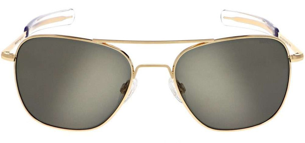 Randolph Aviator Sunglasses, 58mm, 23K Gold, Grey Lens AF81611