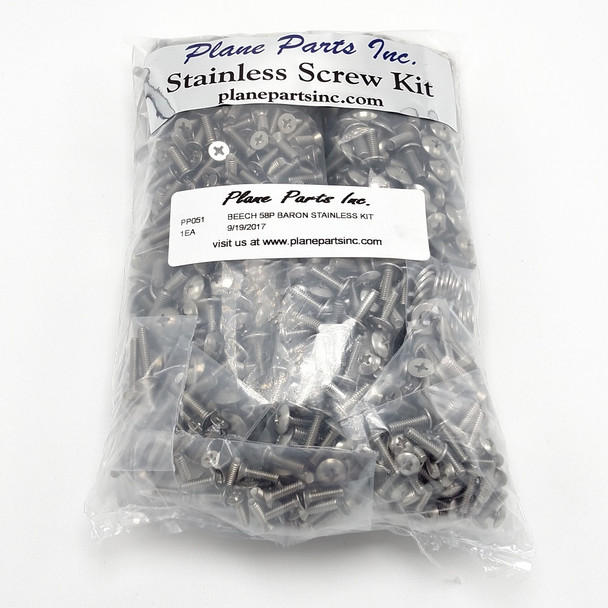 Beech 58P Baron Stainless Screw Kit/Airframe: PP051