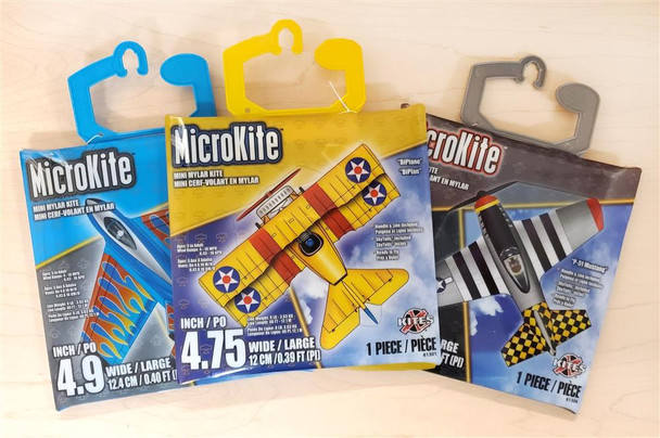 MicroKite Airplane Kites 
MICROKITE-
MICROKITE-JET
MICROKITE-P-51
MICROKITE-BI-PLANE
SkySupplyUSA.com