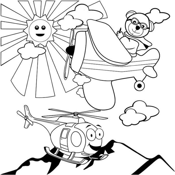 Canvas painting kit, airplane and helicopter CR-CAA&H