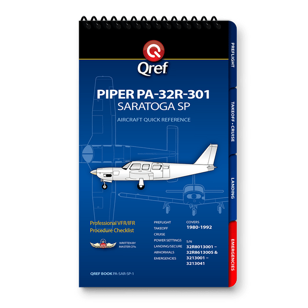 Qref Piper Saratoga SP Multi-Page Checklist
PA-SAR-SP-1
SkySupplyUSA.com