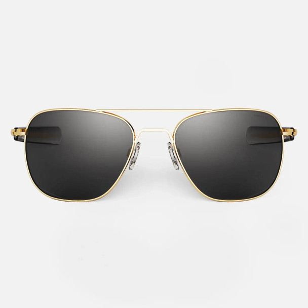 Randolph Aviator Sunglasses, 55mm, Gold, Gray Lens AF51611