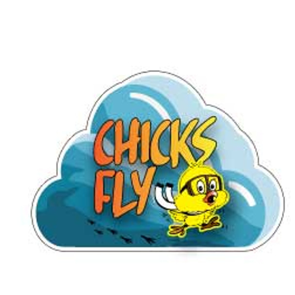 Chicks Fly die cut sticker
ST-CF