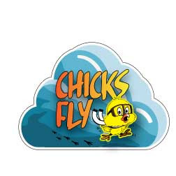 Chicks Fly die cut sticker ST-CF