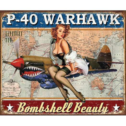 P-40 Bombshell Beauty Tin Sign TN-P40