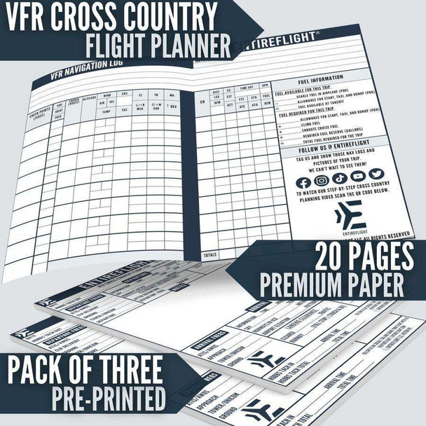 EntireFlight Cross-Country Planning Flight Pad (3 pack) EF-FP-CC