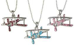 Crystal Bling Biplane Necklace