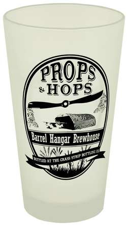 Props and Hops Frosted Pint Glass
