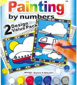 Helicopter and Airplane Paint by numbers set