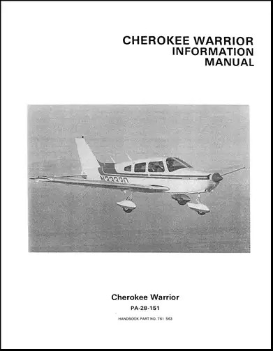 PA-28-151 Cherokee Warrior 1974-76 POH