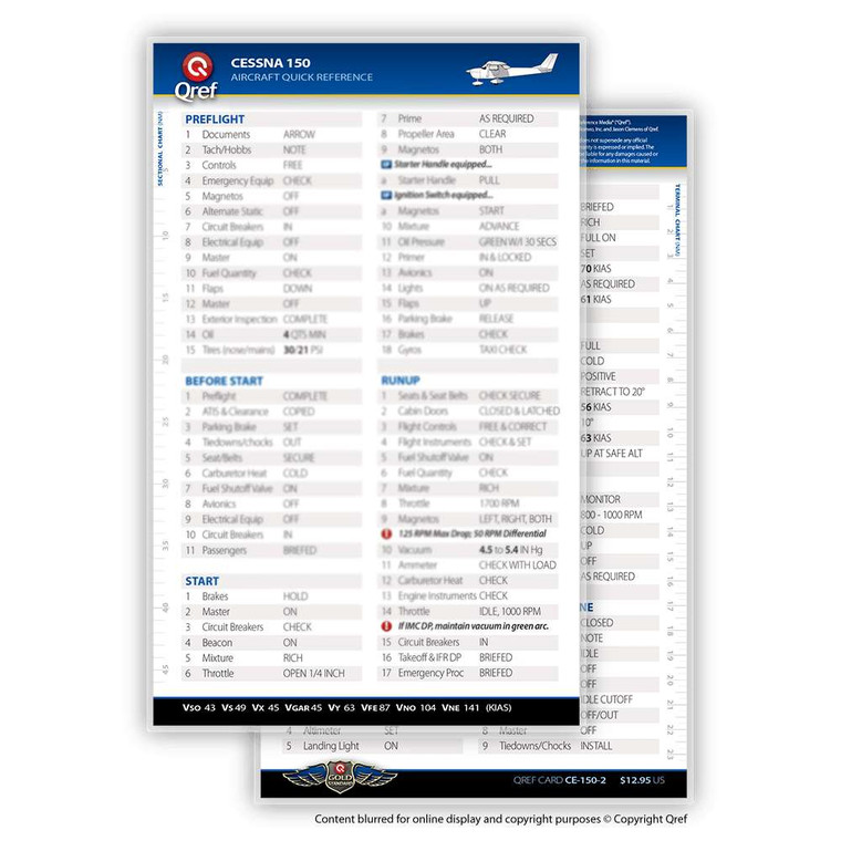 Qref Cessna 150 Checklist Card