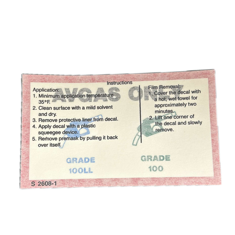 AvGas Placard Sticker